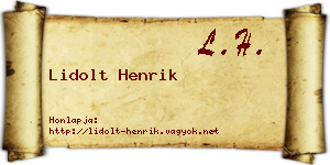 Lidolt Henrik névjegykártya